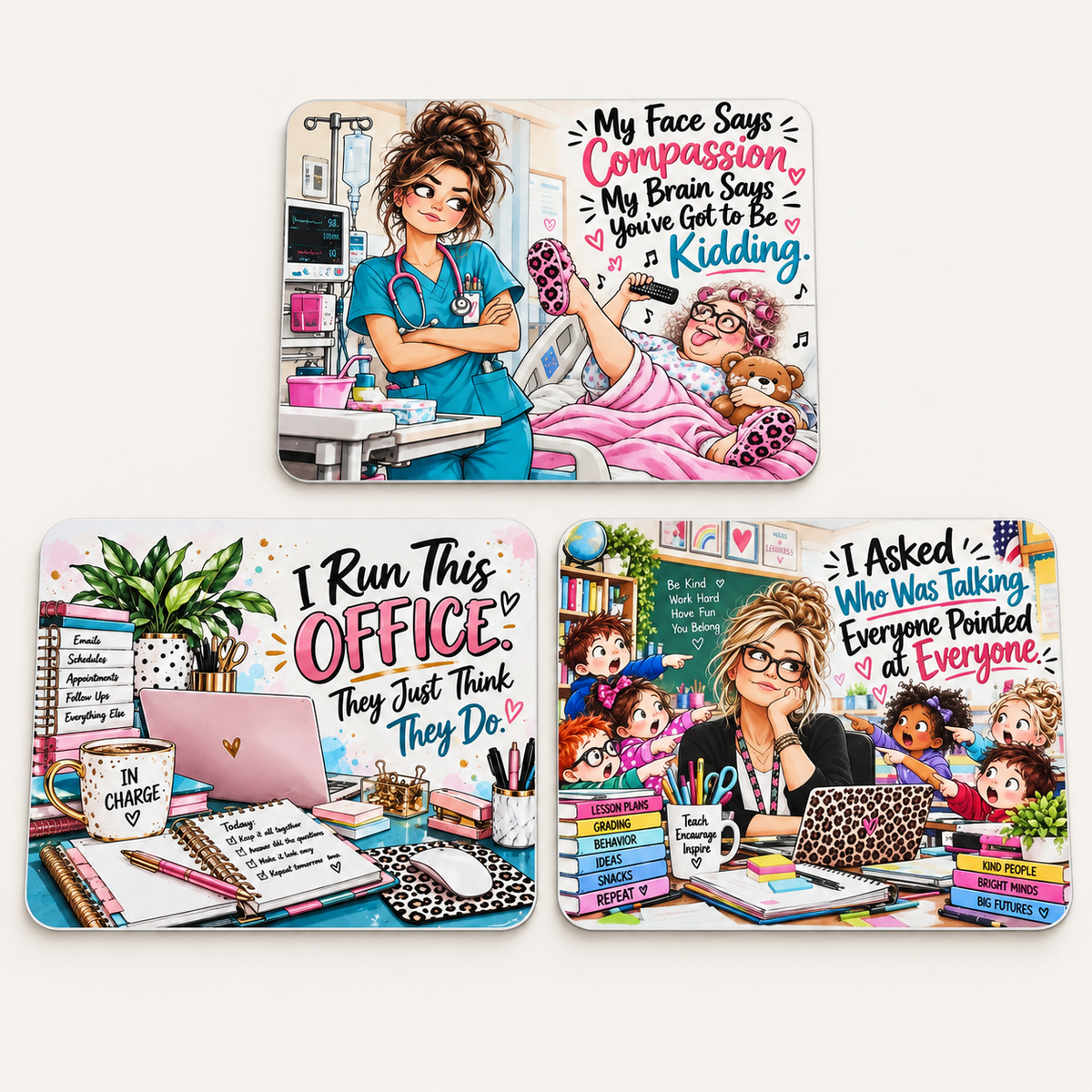 Nurse, office and teacher mouse pads