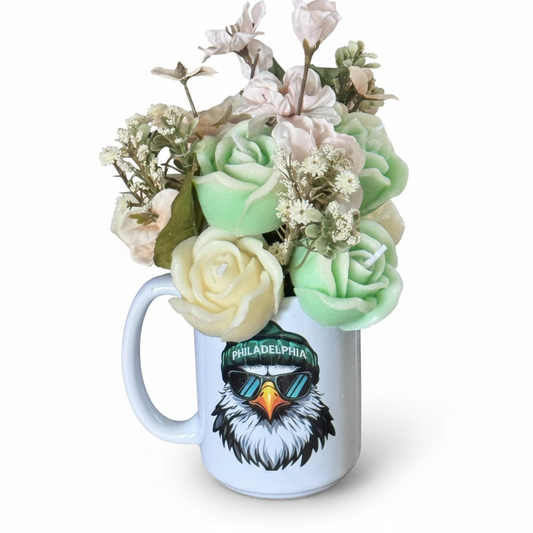 Philadelphia Eagles Candle Flower Mug – Custom Color & Scent