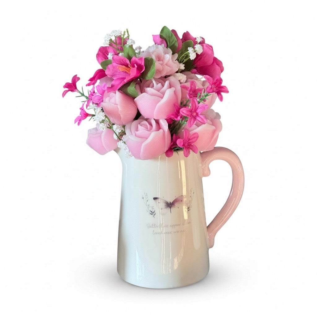 When Butterflies Appear Candle Flower Pitcher