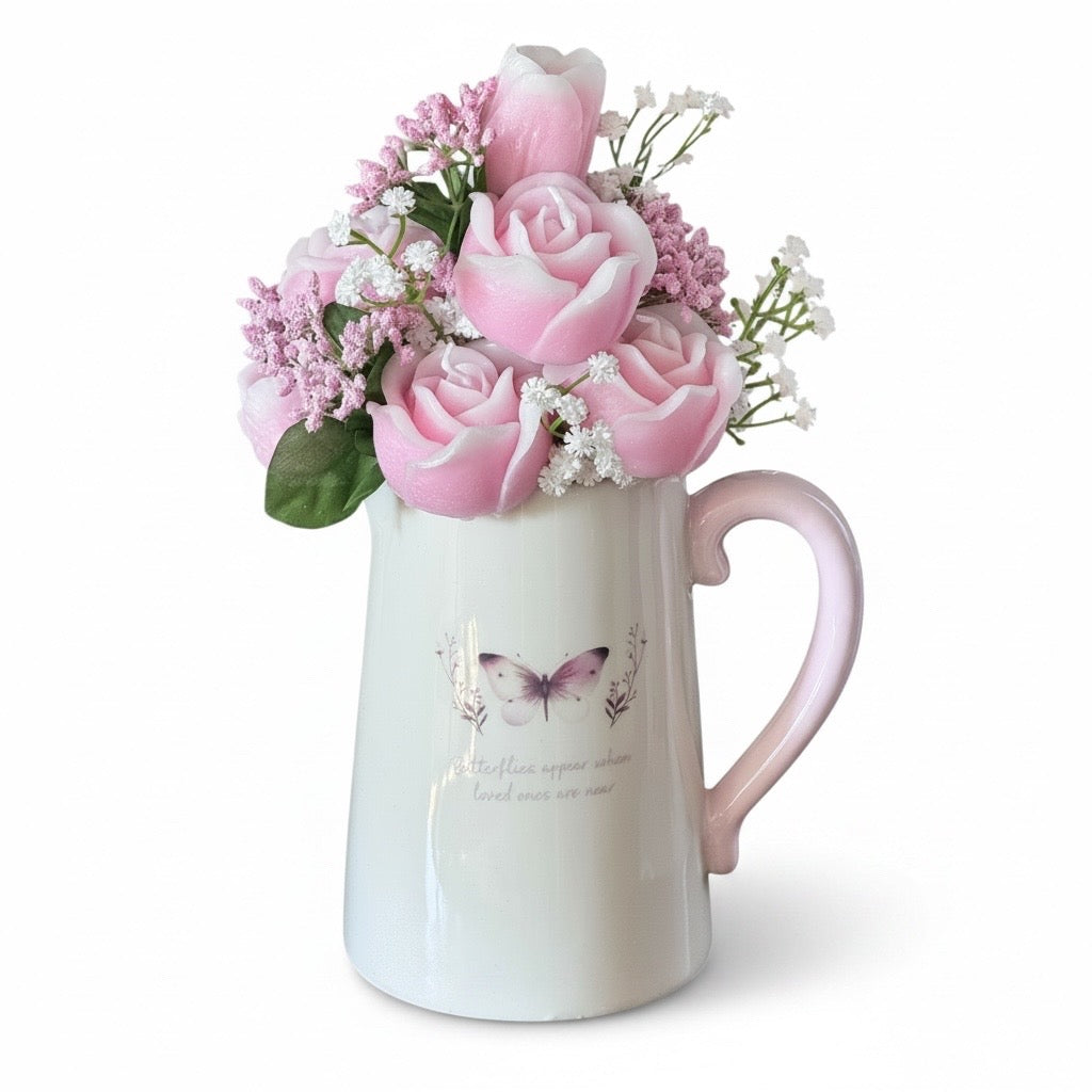 When Butterflies Appear Candle Flower Pitcher