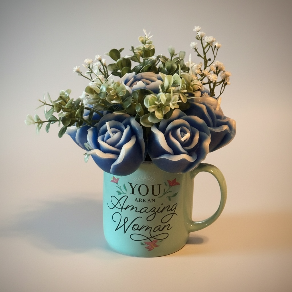 Luxury Coffee Mug with Candle Flowers – You Are an Amazing Woman Custom Scented