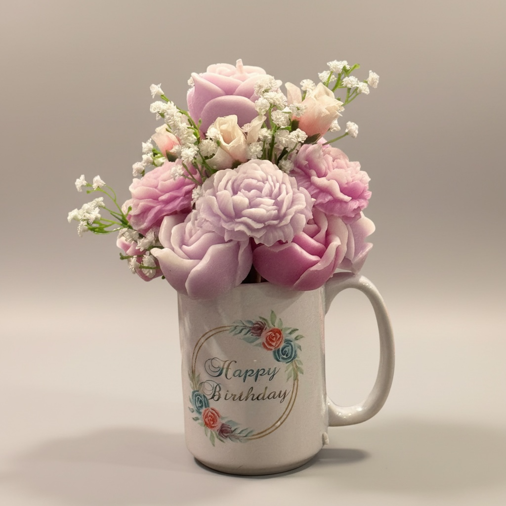 Personalized Happy Birthday Candle Mug – Candle + Mug in One Gift
