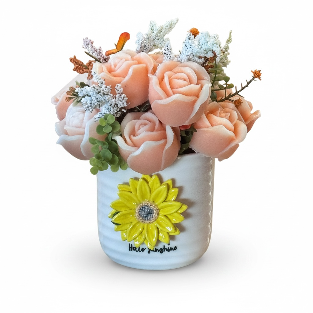 Hello Sunshine Candle Flower Arrangement