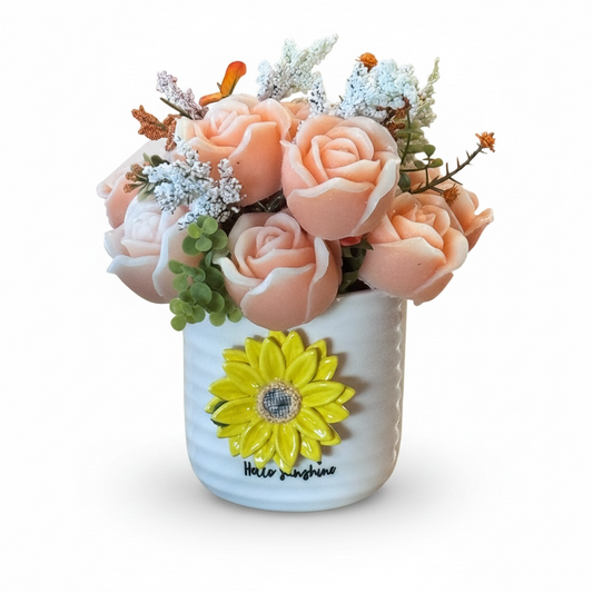 Hello Sunshine Candle Flower Arrangement