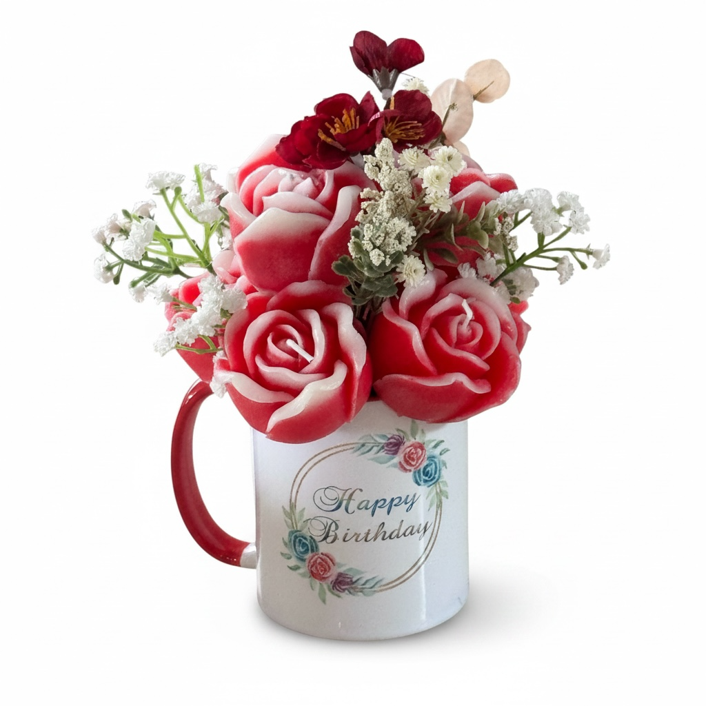 Personalized Happy Birthday Candle Mug 
– Candle + Mug in One Gift