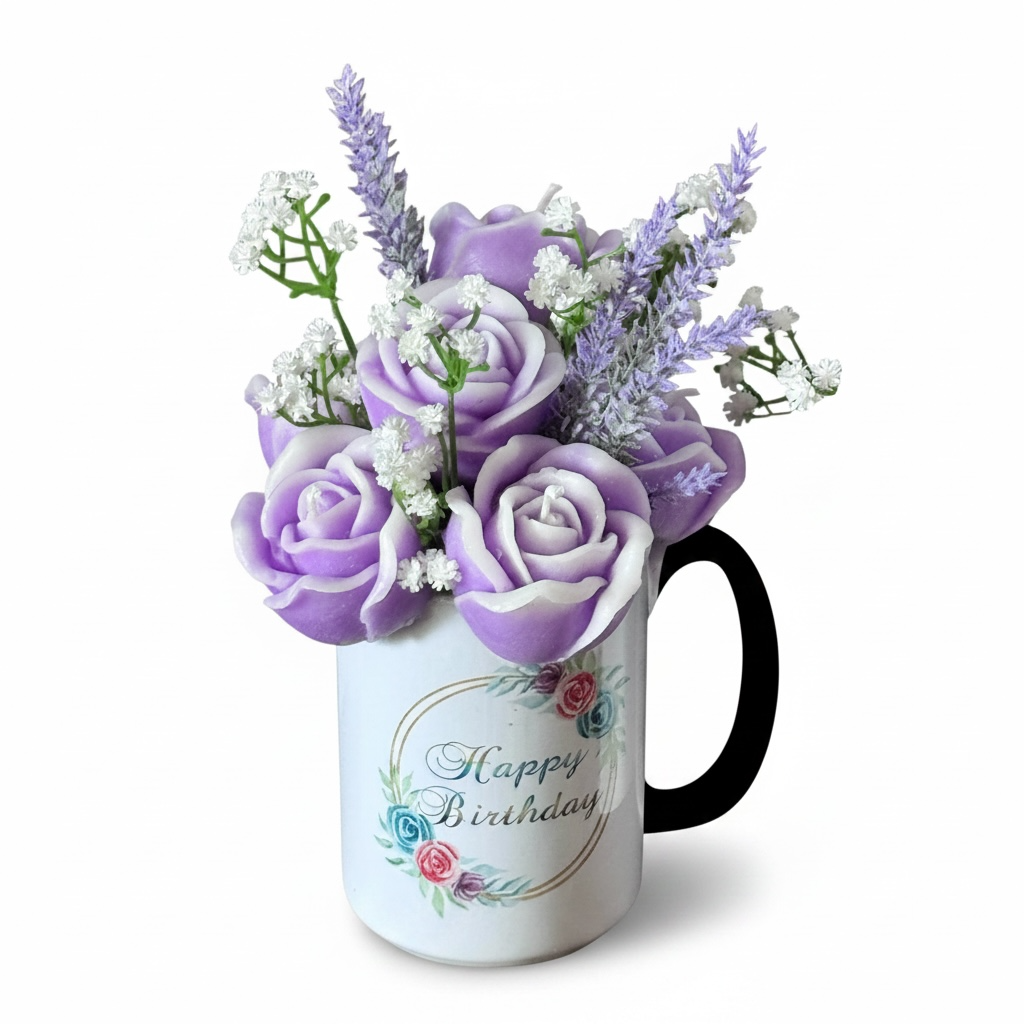 Personalized Happy Birthday Candle Mug 
– Candle + Mug in One Gift