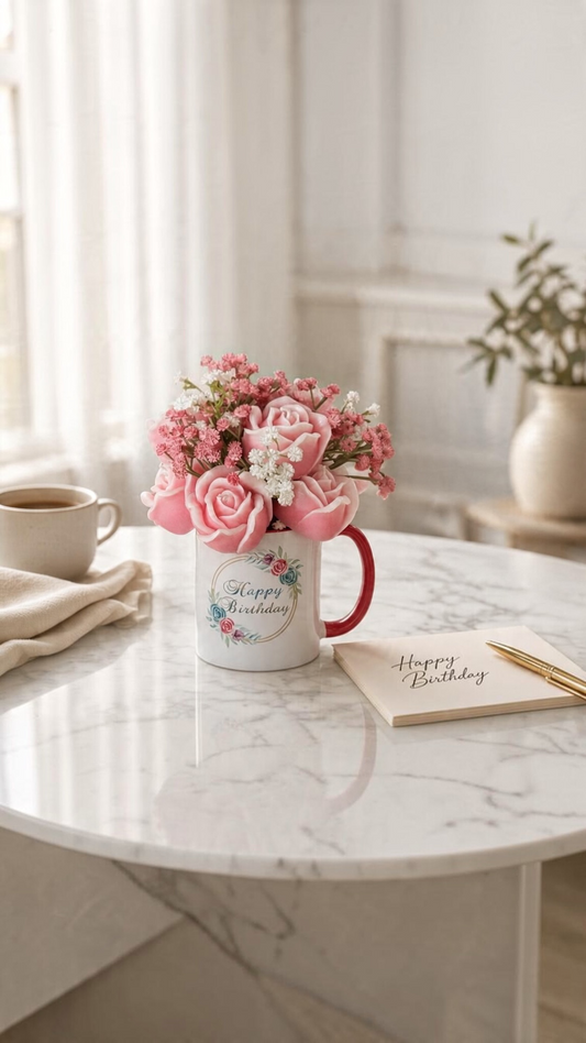 Personalized Happy Birthday Candle Mug 
– Candle + Mug in One Gift