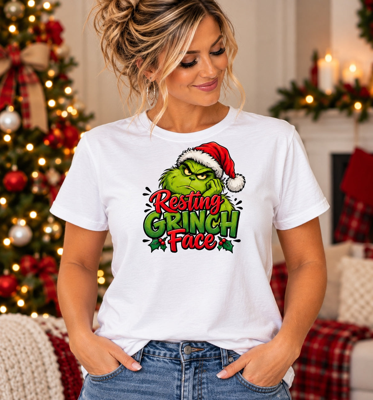 Additional holiday design example for a personalized white T-shirt