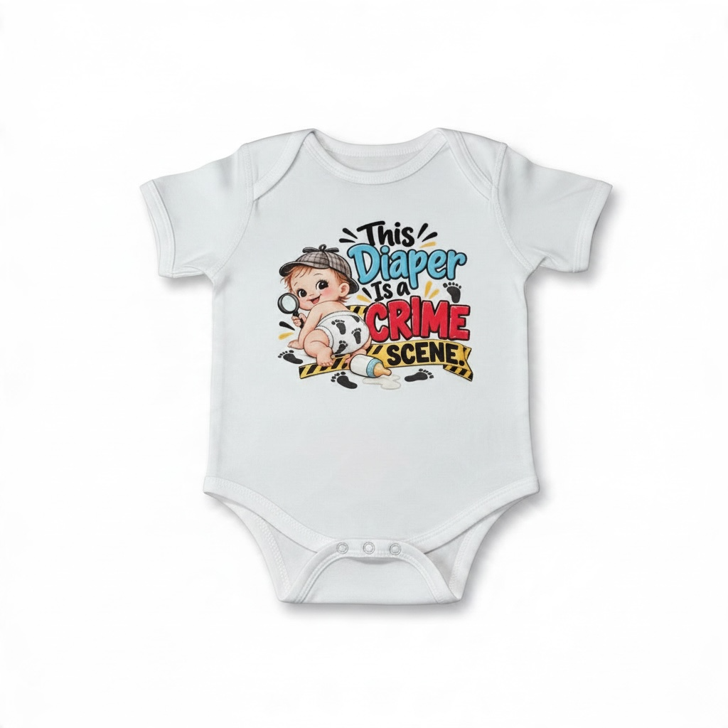This Diaper Is a Crime Scene funny baby onesie