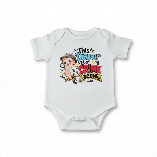 This Diaper Is a Crime Scene funny baby onesie