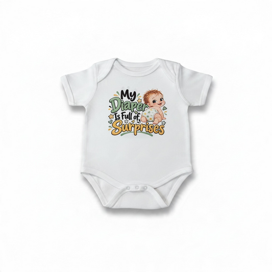 My Diaper Is Full of Surprises – Funny Baby Onesie