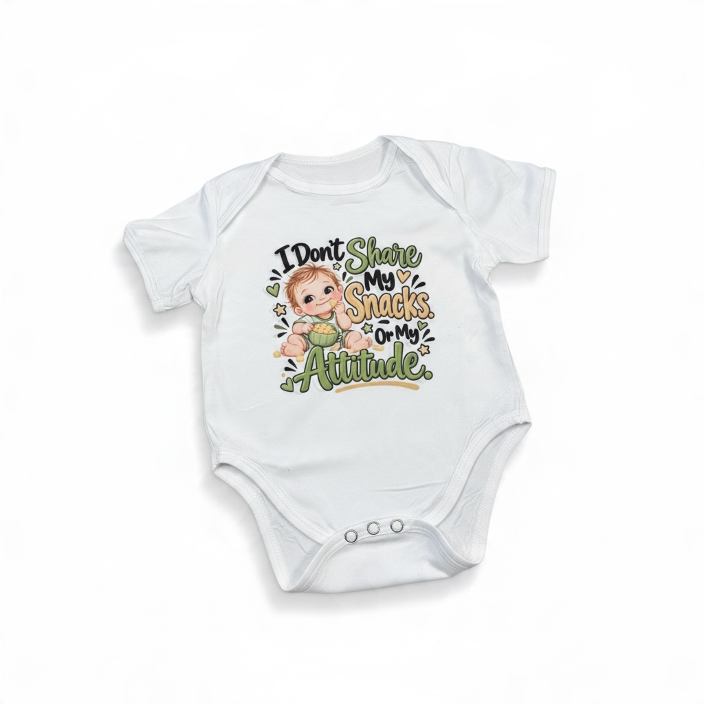 I Don't Share My Snacks or My Attitude – Funny Baby Onesie