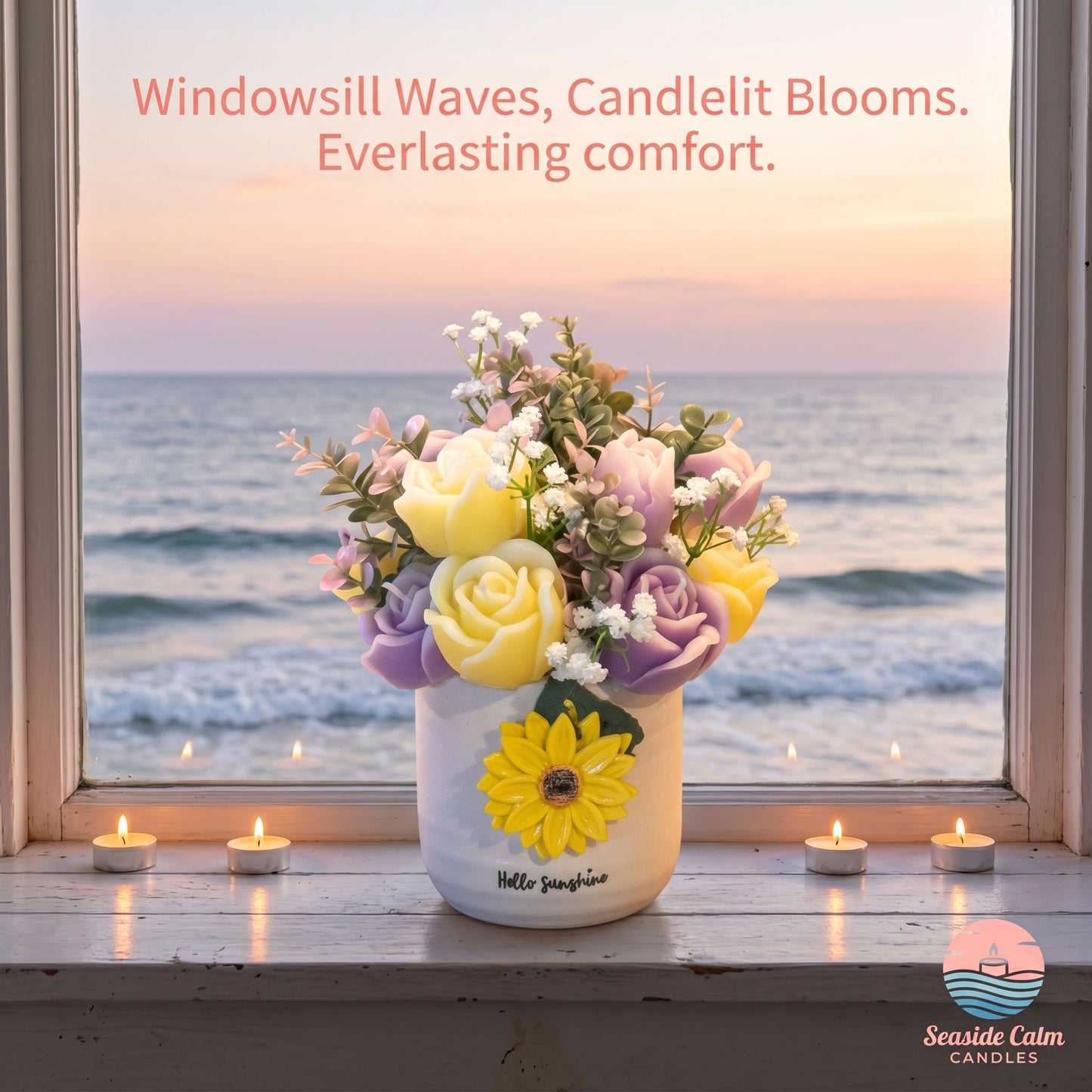 Hello Sunshine Candle Flower Arrangement