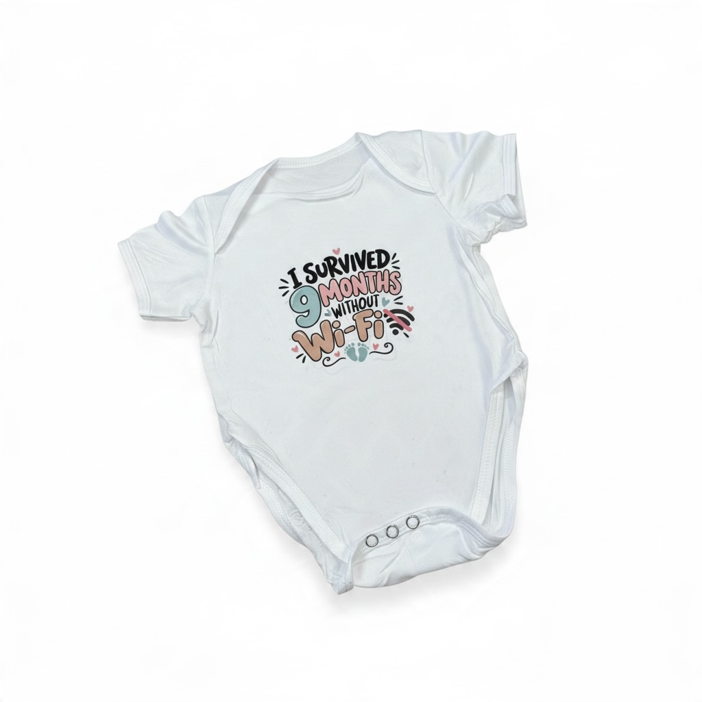 I Survived 9 Months Without Wi-Fi – Funny Baby Onesie